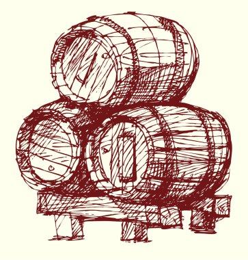 Wine beer barrels clipart