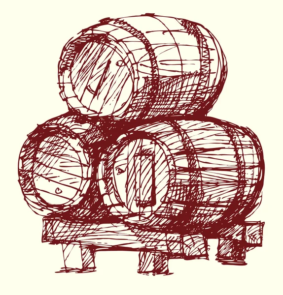 Бочки винного пива — стоковый вектор