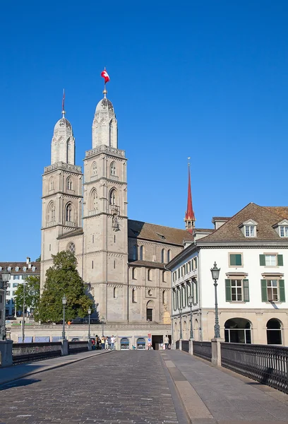 "grossmunster"katedrála v Curychu — Stock fotografie