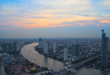 Sunset in Bangkok clipart