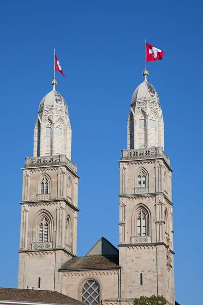 "grossmunster"katedrála v Curychu — Stock fotografie