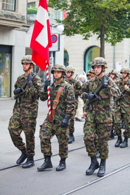 Swiss National Day parade in Zurich clipart