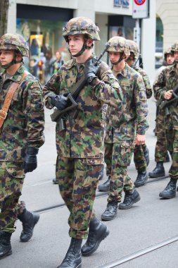 Swiss National Day parade in Zurich clipart