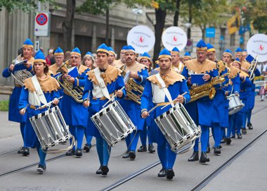 Swiss National Day parade in Zurich clipart