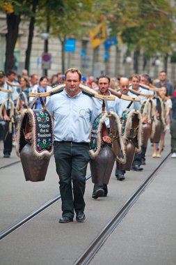 Swiss National Day parade in Zurich clipart