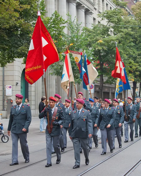 Desfile del Día Nacional Suizo en Zurich — Foto de Stock