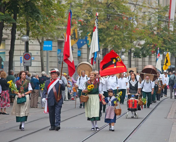 Parade Hari Nasional Swiss di Zurich — Stok Foto