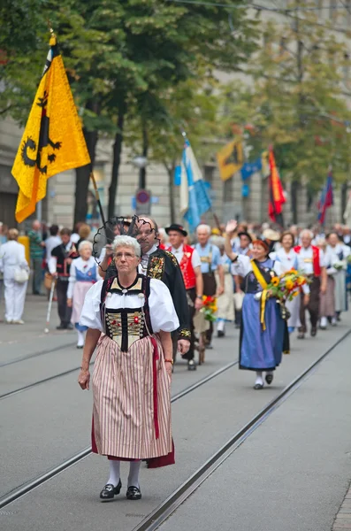 Zürih İsviçre Ulusal Günü Yürüyüşü — Stok fotoğraf