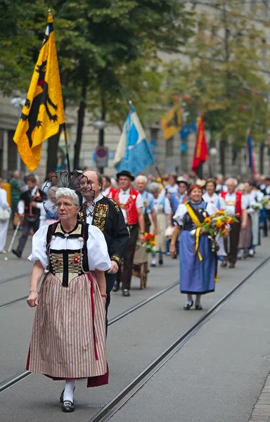 Swiss National Day parade in Zurich — Stock Photo, Image