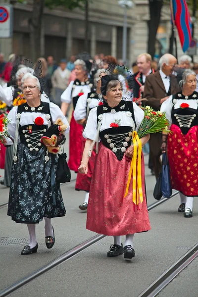 Sfilata della Giornata nazionale svizzera a Zurigo — Foto Stock