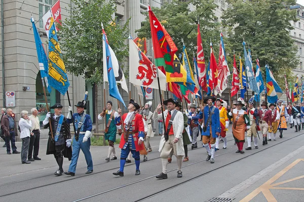 Schweiziska nationaldagen parad i Zürich — Stockfoto