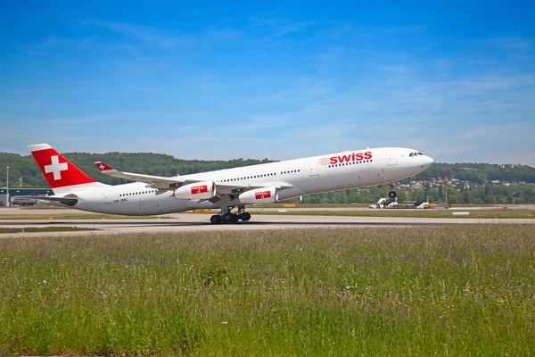 A-340 Swiss Air — Foto Stock