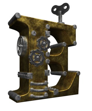 Steampunk letter e clipart