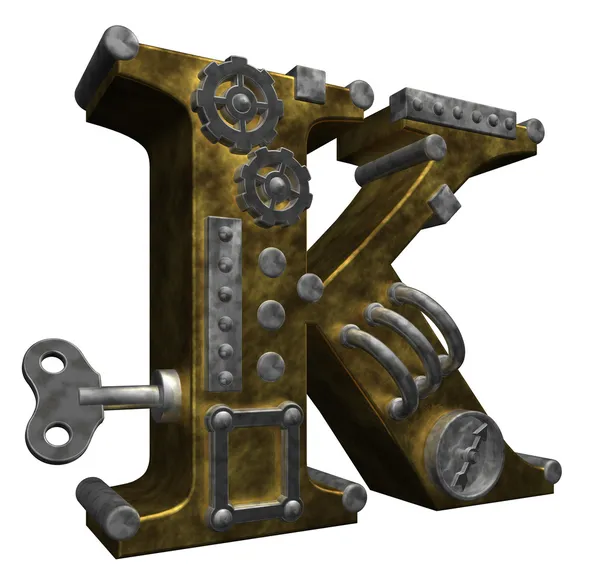 Steampunk letter k — Stock Photo, Image