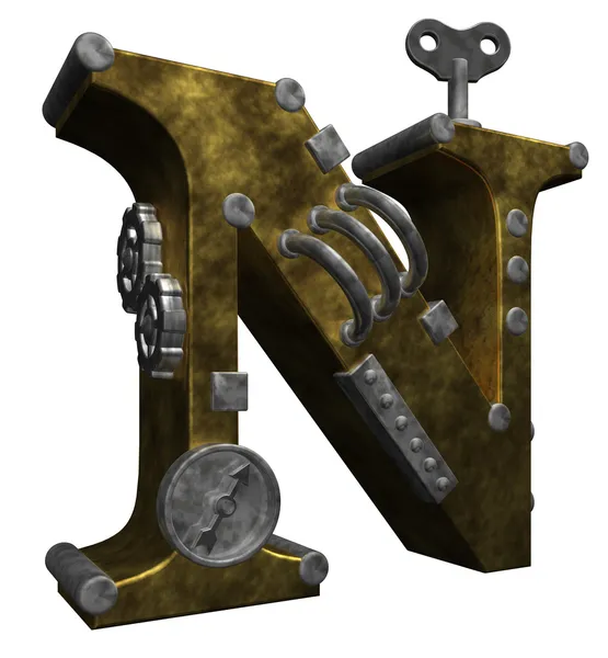 Steampunk letter n — Stock Photo, Image
