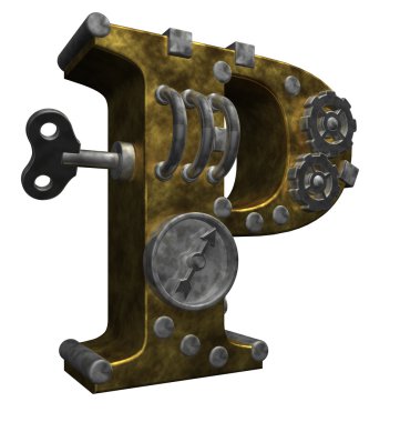 Steampunk letter p clipart