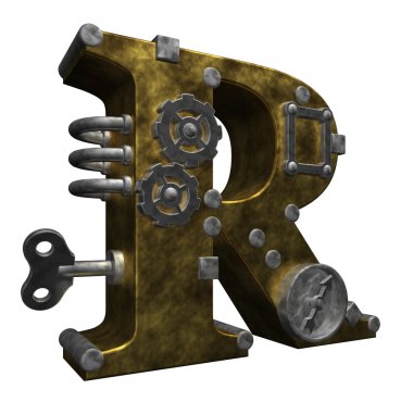 Steampunk letter r clipart