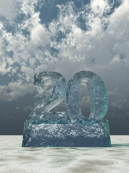Frozen number twenty — Stock Photo, Image