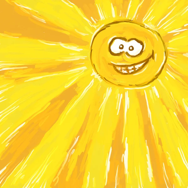 Карикатурное солнце — стоковое фото