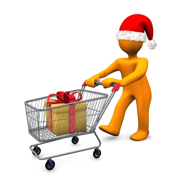 Karácsonyi bevásárlás Santa — Stock Fotó