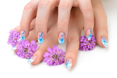 Nail art and flower clipart