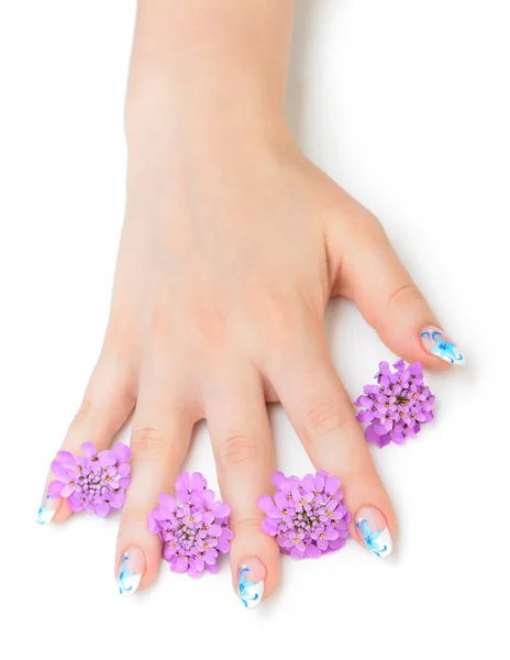Nail art e fiore — Foto Stock