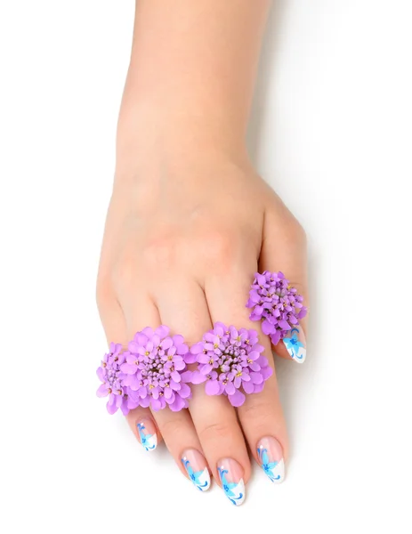 爪のアートと花 — ストック写真