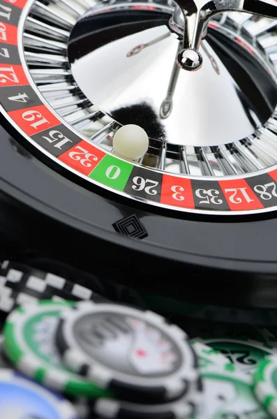 Rueda de ruleta en primer plano del casino —  Fotos de Stock