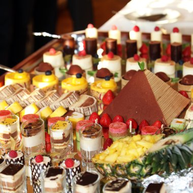 Catering at a luxury event clipart