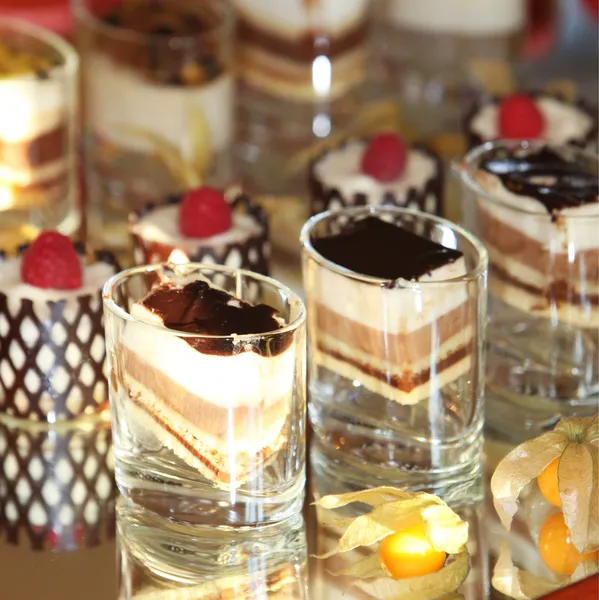Dessert selection on a buffet — Stok fotoğraf