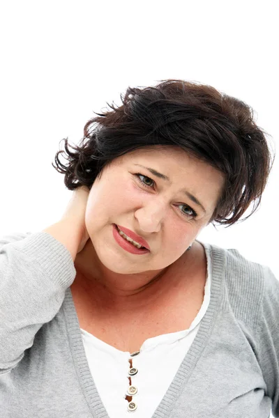 Женщина с тяжелой мигренью — стоковое фото