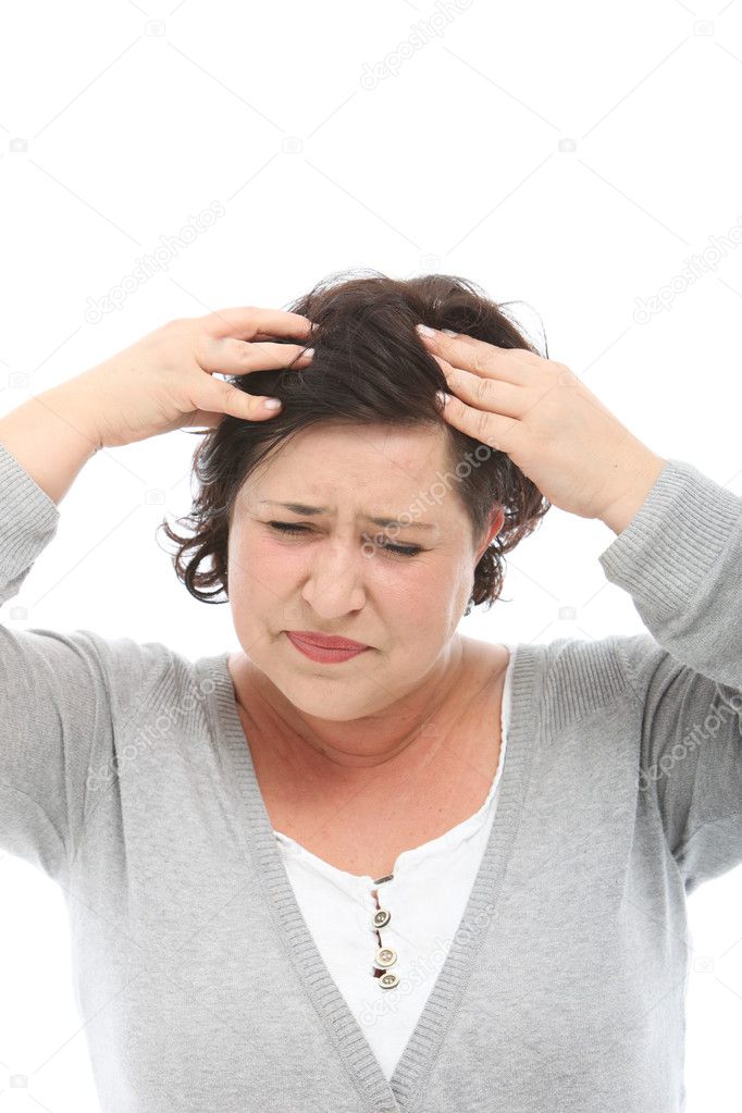 Woman with severe migraine