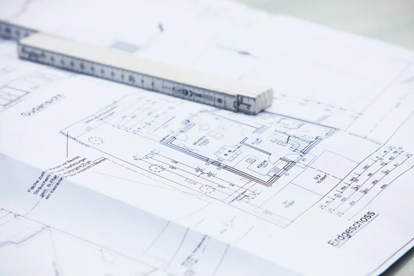 Architectural drawings and ruler