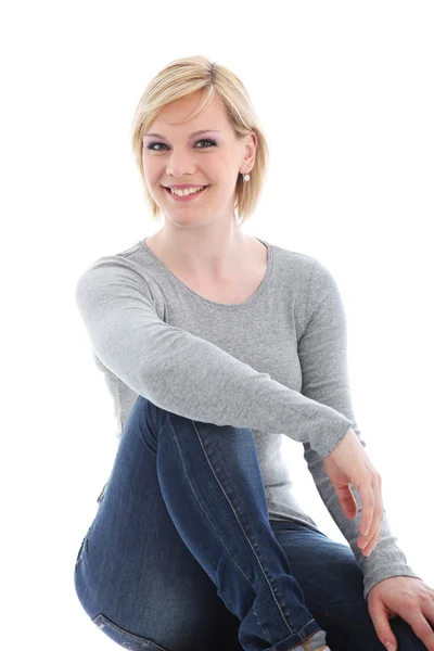 Positive casual woman — Stock Photo, Image