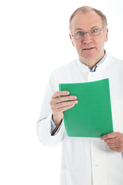Pathologist with urgent results Stock Photo