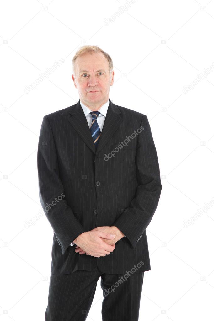 Relaxed businessman with folded hands