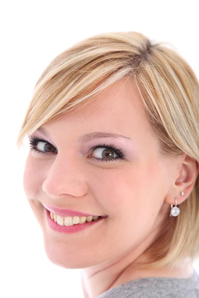 Portrait of smiling blonde woman — Stock Photo, Image