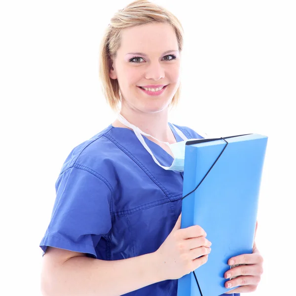 Дружелюбная медсестра в форме — стоковое фото