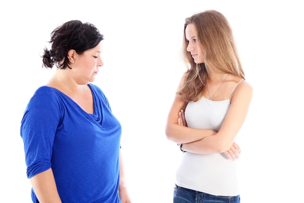 Mother and daughter in stand off — Stock Photo, Image