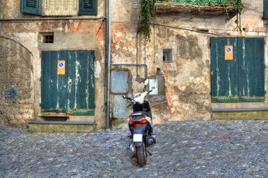 Traditional old backyard. Ventimiglia, Italy. clipart