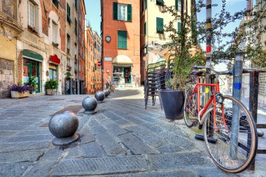 Old street of Genoa, Italy. clipart