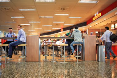 Bar at Malpensa airport in Milan, Italy. clipart