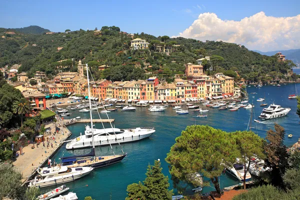 Portofino, İtalya üzerinde havadan görünümü. — Stok fotoğraf