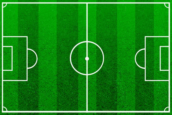 De groene voetbalveld met lijnen — Stockfoto