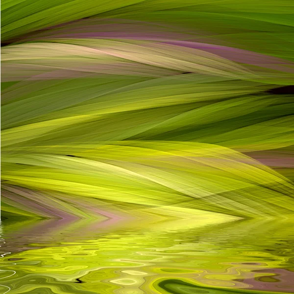 Abstrakte Kreuzung farbiger Linien als Hintergrund, der sich im Wasser spiegelt — Stockfoto