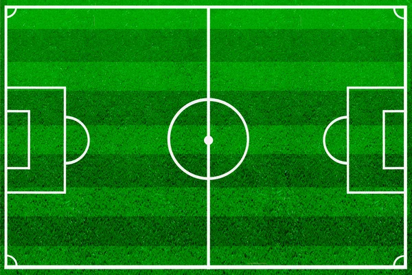 De groene voetbalveld met lijnen — Stockfoto
