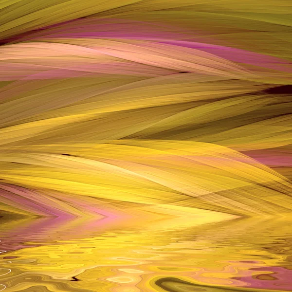 Абстрактное пересечение цветных линий в качестве фона, отражающегося в воде — стоковое фото