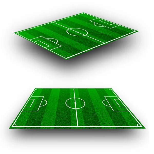 用透视几何形状的线条、 绿色的足球场 图库图片