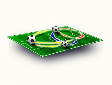 Futbol alanı taktik tablo, harita üzerinde perspektif geometri