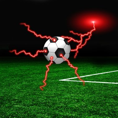 Futbol topu ile Lightning'ler yeşil sahada